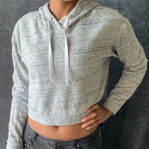H&M Divided Basic Gray Cropped Hoodie Hooded Sweatshirt
